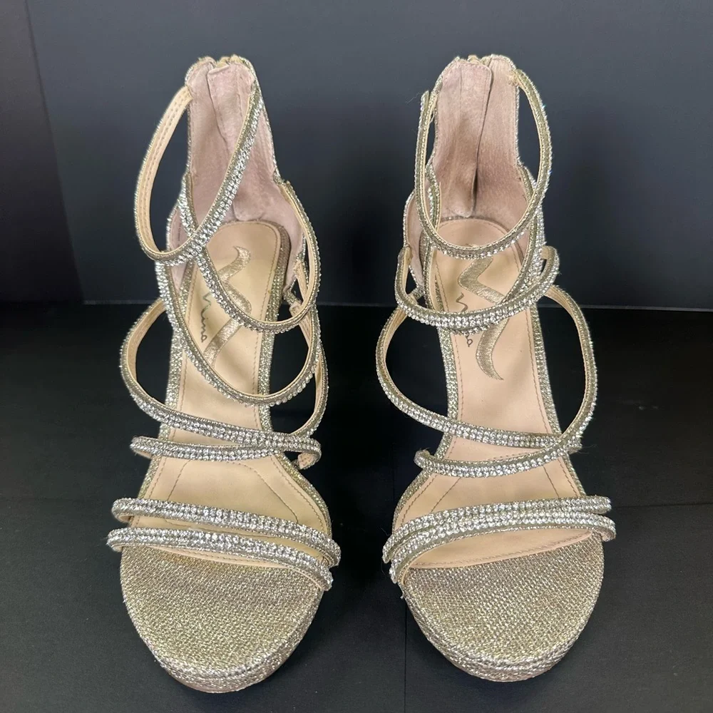 Nina Silver and Gold‎ Rhinestone 4” Stiletto Heels